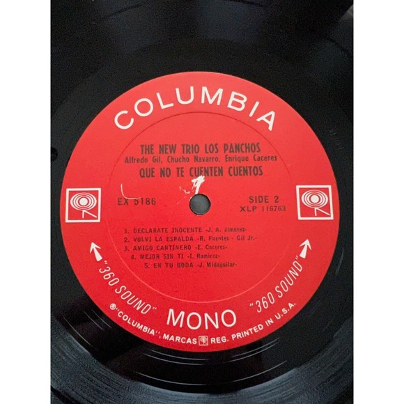 The New Trio Los Panchos Que No Te Cuenten Cuentos LP Columbia 5186 Mono VG+ - Picture 7 of 7